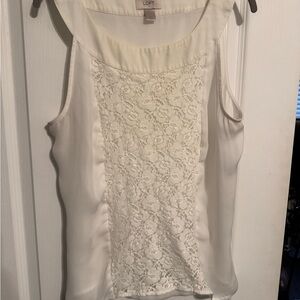 LOFT Women's White Lace Top